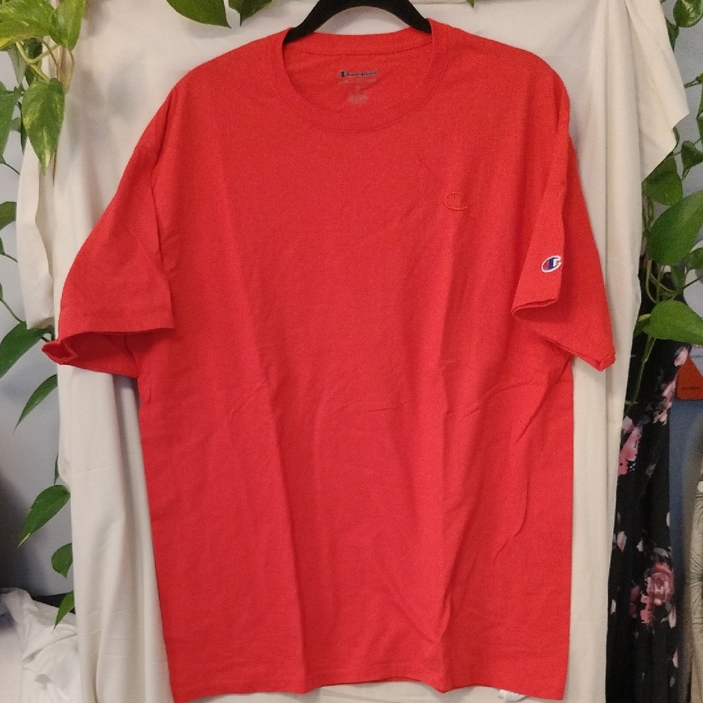 Champion Men's Bright Red Short Sleeve Tee